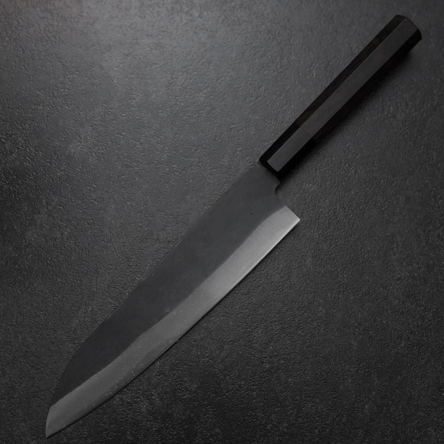 Gyuto Blue Steel #2 Kurouchi Chokin Sakura-Fuji Büffelhorn und Ebenholz Griff 210mm (Asamura) - Image 2