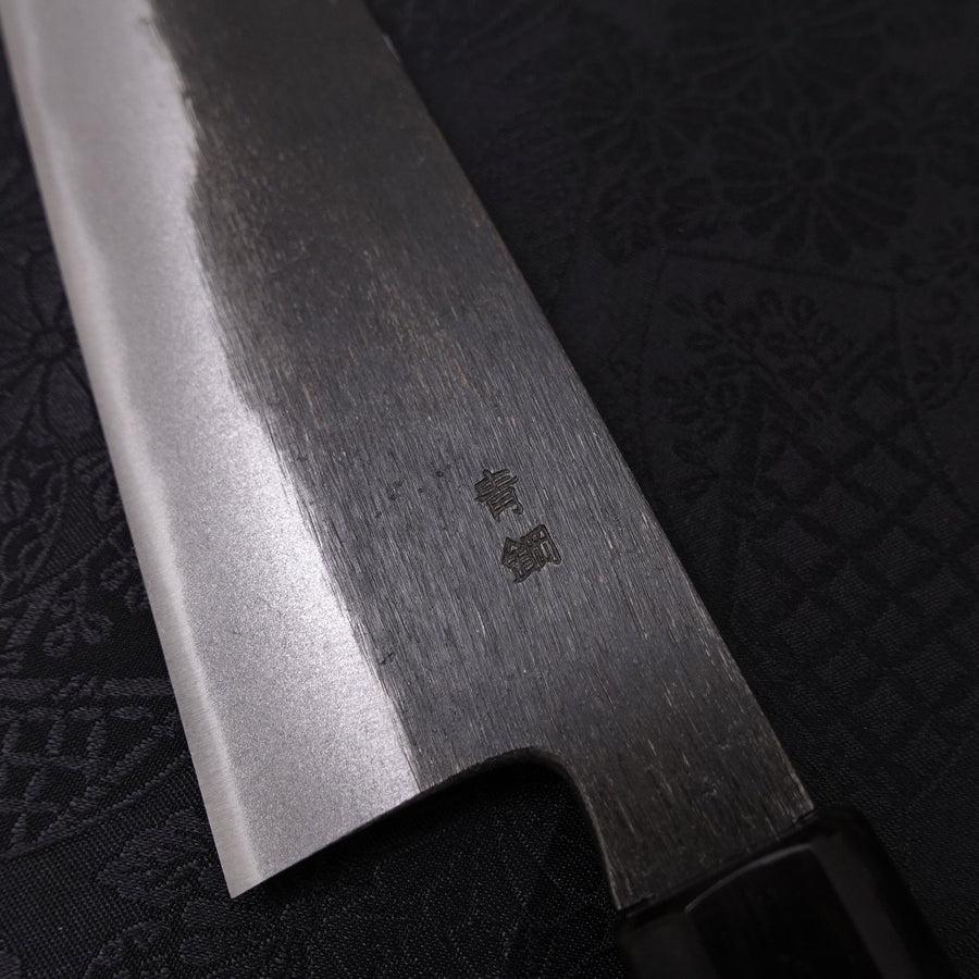 Gyuto Blue Steel #2 Kurouchi Chokin "Schlange In Sakura" Büffelhorn und Ebenholz 210mm - Image 3