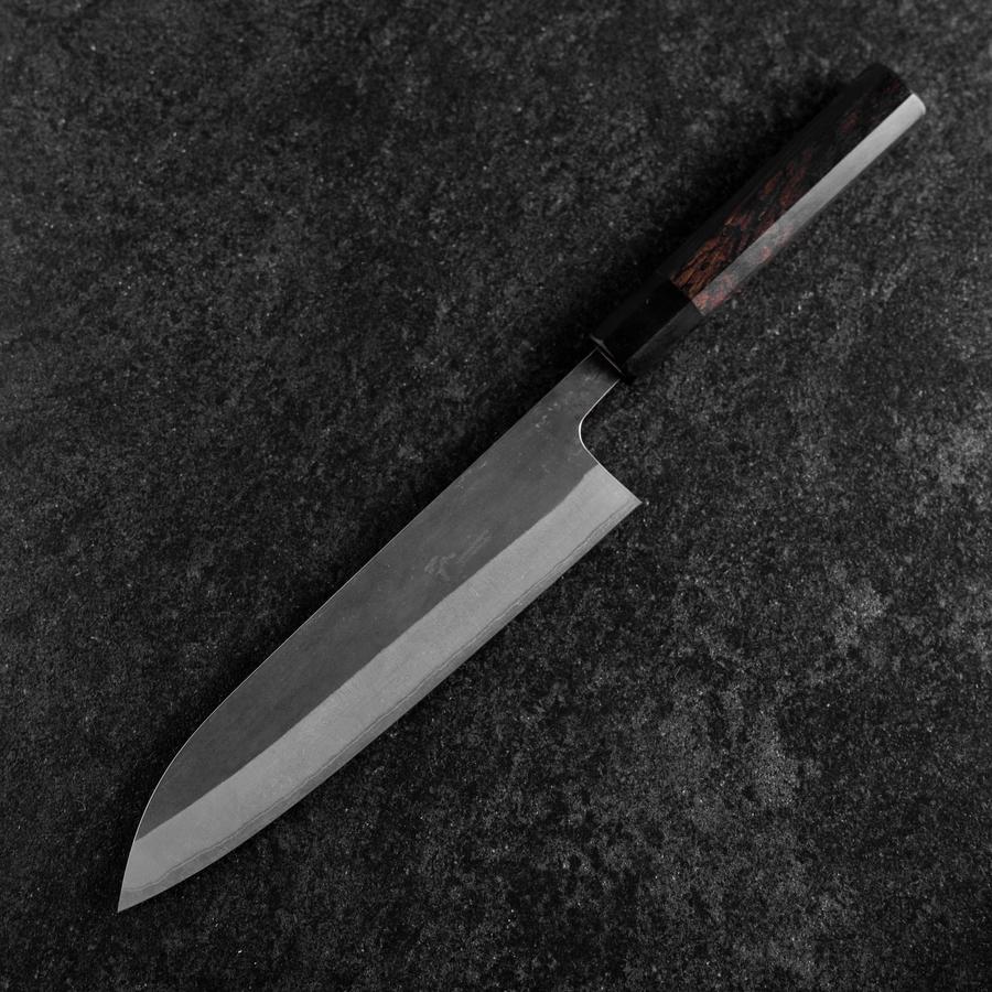Gyuto Blue Steel #2 Kurouchi Chokin Ukiyo-E Büffelhorn und Ebenholz Griff 210mm (Asamura) - Image 2