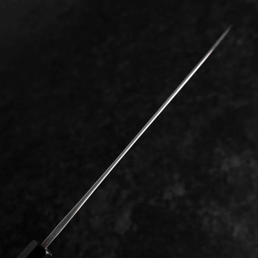 Gyuto Blue Steel #2 Kurouchi Chokin Ukiyo-E Büffelhorn und Ebenholz Griff 210mm (Asamura) - Image 5