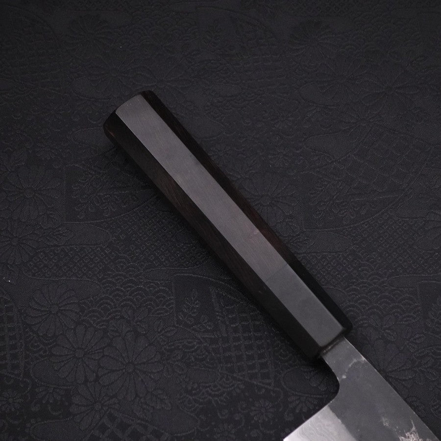 Gyuto Blue Steel #2 Kurouchi Damast Büffelhorn und Ebenholz Griff 180mm - Image 6