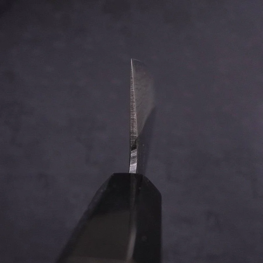 Gyuto Blue Steel #2 Kurouchi Damast Büffelhorn und Ebenholz Griff 210mm - Image 4