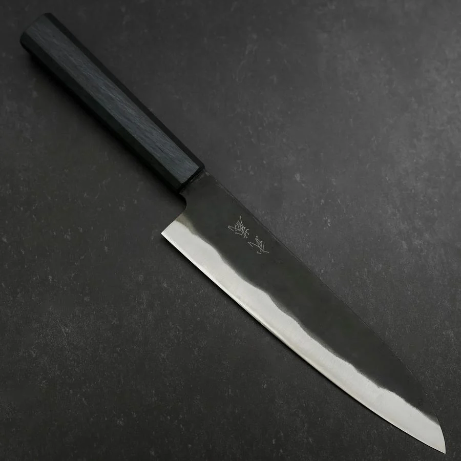 Gyuto Blue Steel #2 Kurouchi Dunkelblauer Urushi Griff 210mm