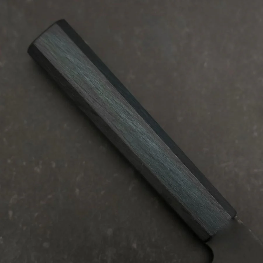 Gyuto Blue Steel #2 Kurouchi Dunkelblauer Urushi Griff 210mm - Image 6