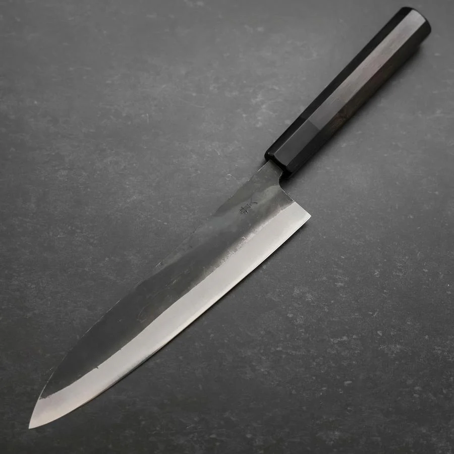 Gyuto Blue Steel #2 Kurouchi Sakura Fuji Büffelhorn und Ebenholz Griff 210mm - Image 2