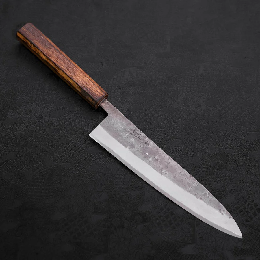Gyuto Blue Steel #2 Edelstahlummantelung Nashiji Sumi Urushi Griff 210mm