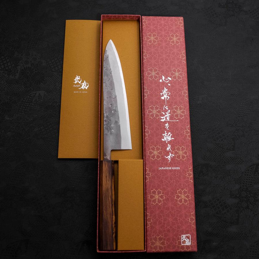 Gyuto Blue Steel #2 Edelstahlummantelung Nashiji Sumi Urushi Griff 210mm - Image 8