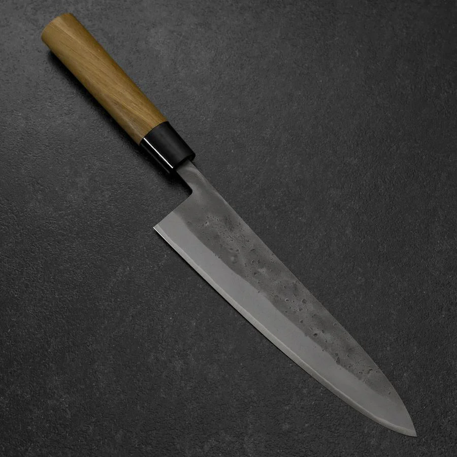 Gyuto Blue Steel #2 Nashiji Edelstahlummantelung Eibenholz Griff 210mm