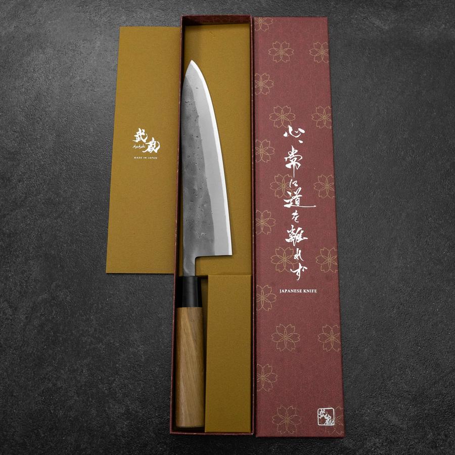 Gyuto Blue Steel #2 Nashiji Edelstahlummantelung Eibenholz Griff 210mm - Image 8