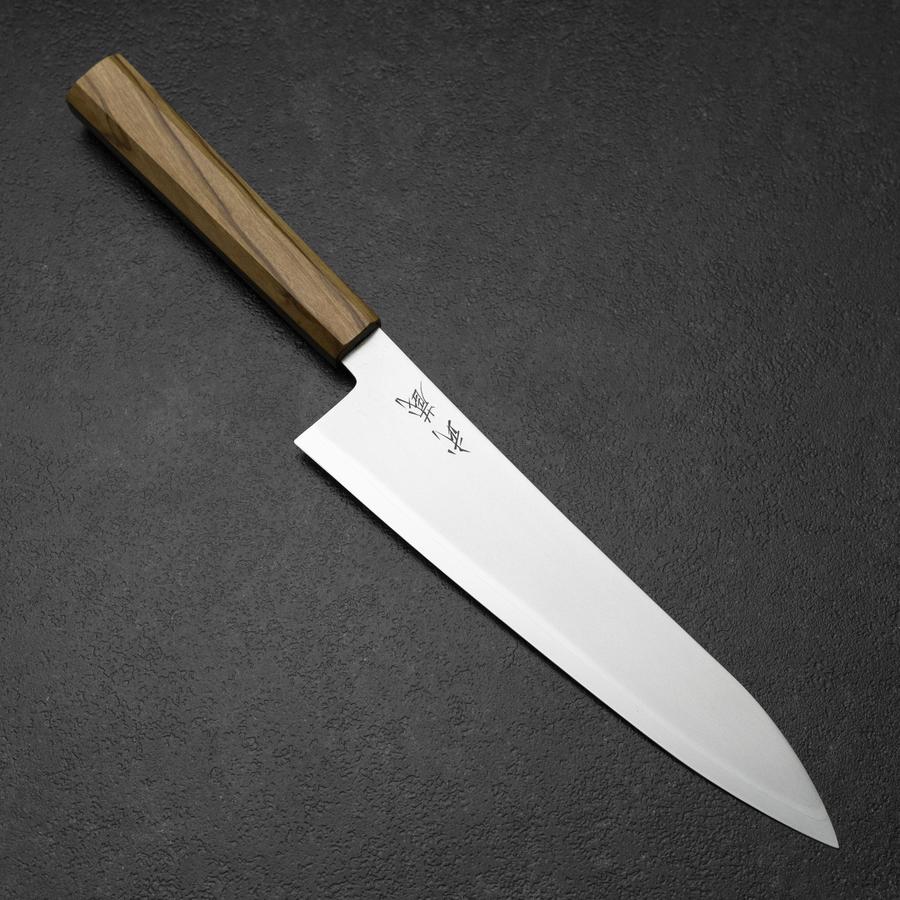 Gyuto Blue Steel #2 Poliert Olivenholz Griff 210mm