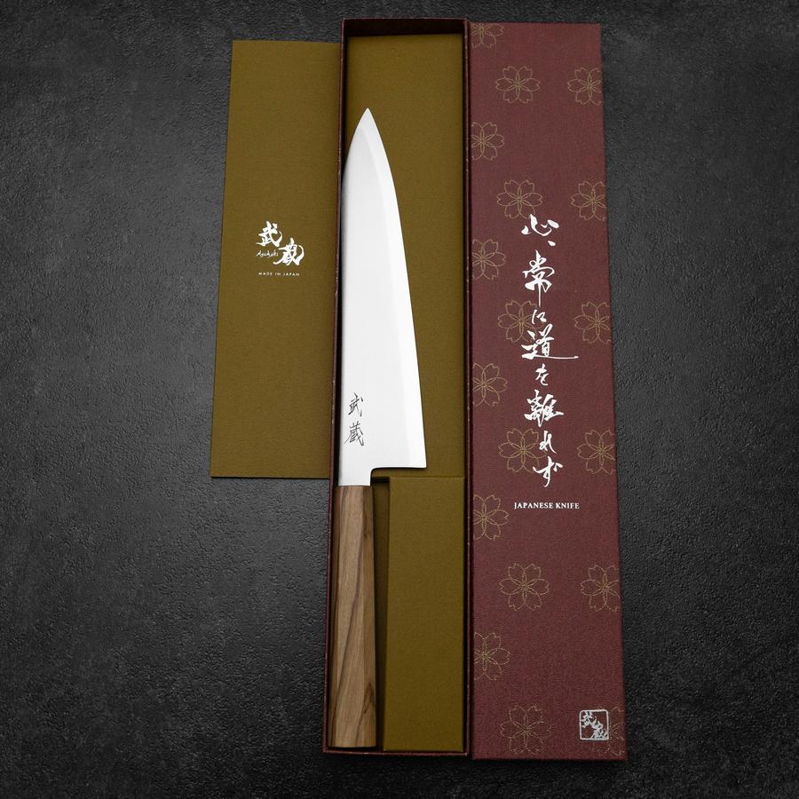 Gyuto Blue Steel #2 Poliert Olivenholz Griff 210mm - Image 8