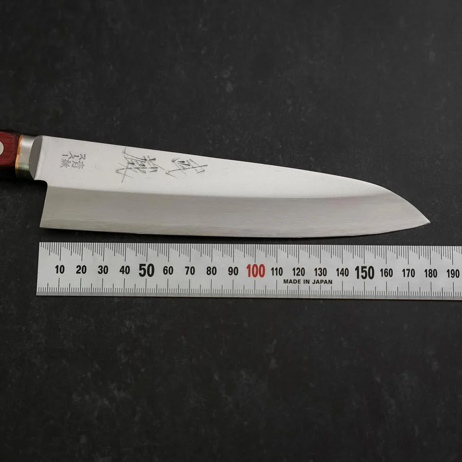 Gyuto Blue Super Edelstahlummantelung Poliert Schwarz-Roter Westlicher Griff 180mm - Image 6