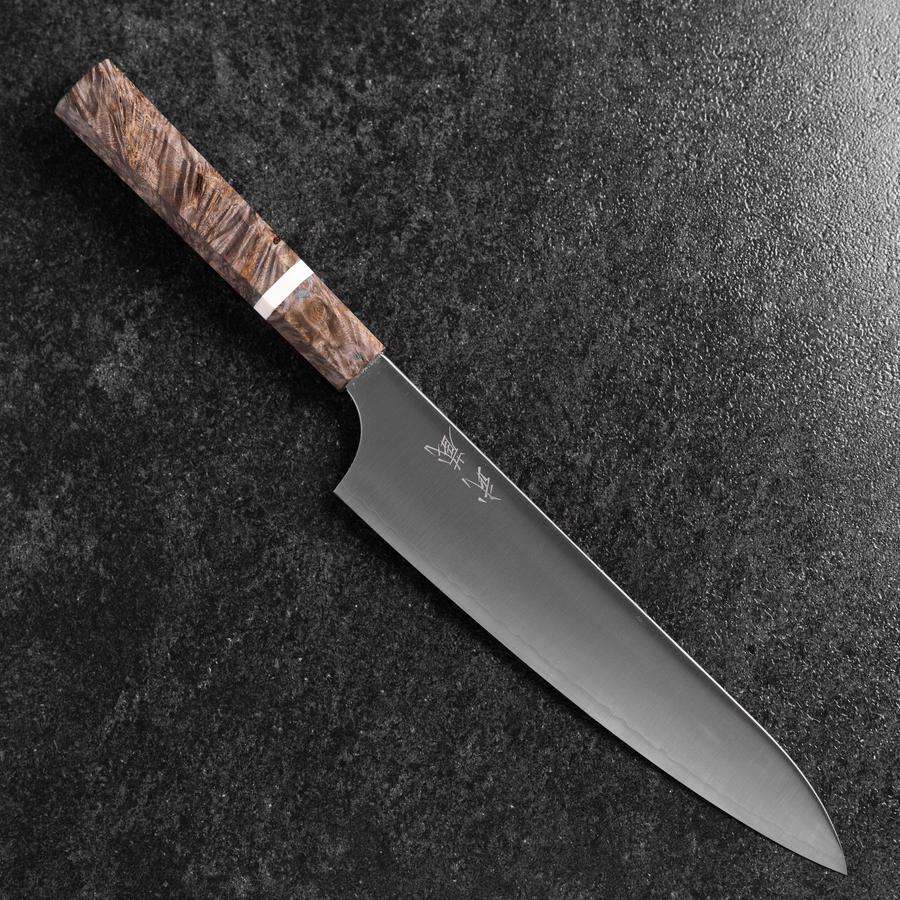 Gyuto Blue Super Poliert Ahornholz Griff 210mm