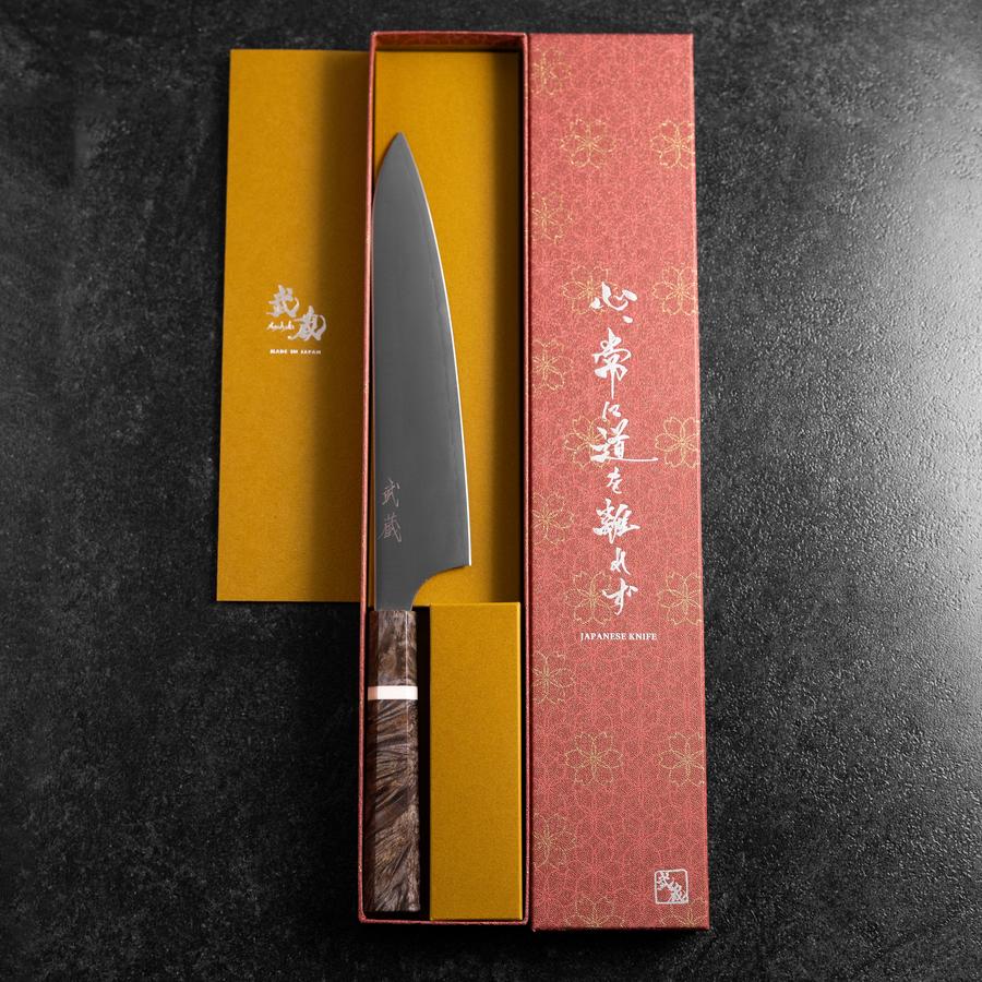 Gyuto Blue Super Poliert Ahornholz Griff 210mm - Image 8