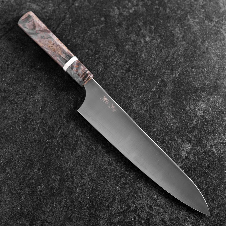 Gyuto Blue Super Poliert Ahornholz Griff 240mm