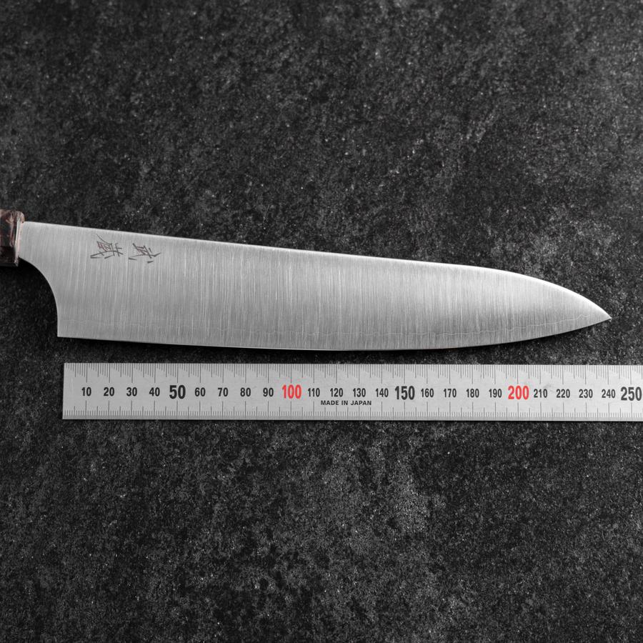 Gyuto Blue Super Poliert Ahornholz Griff 240mm - Image 7