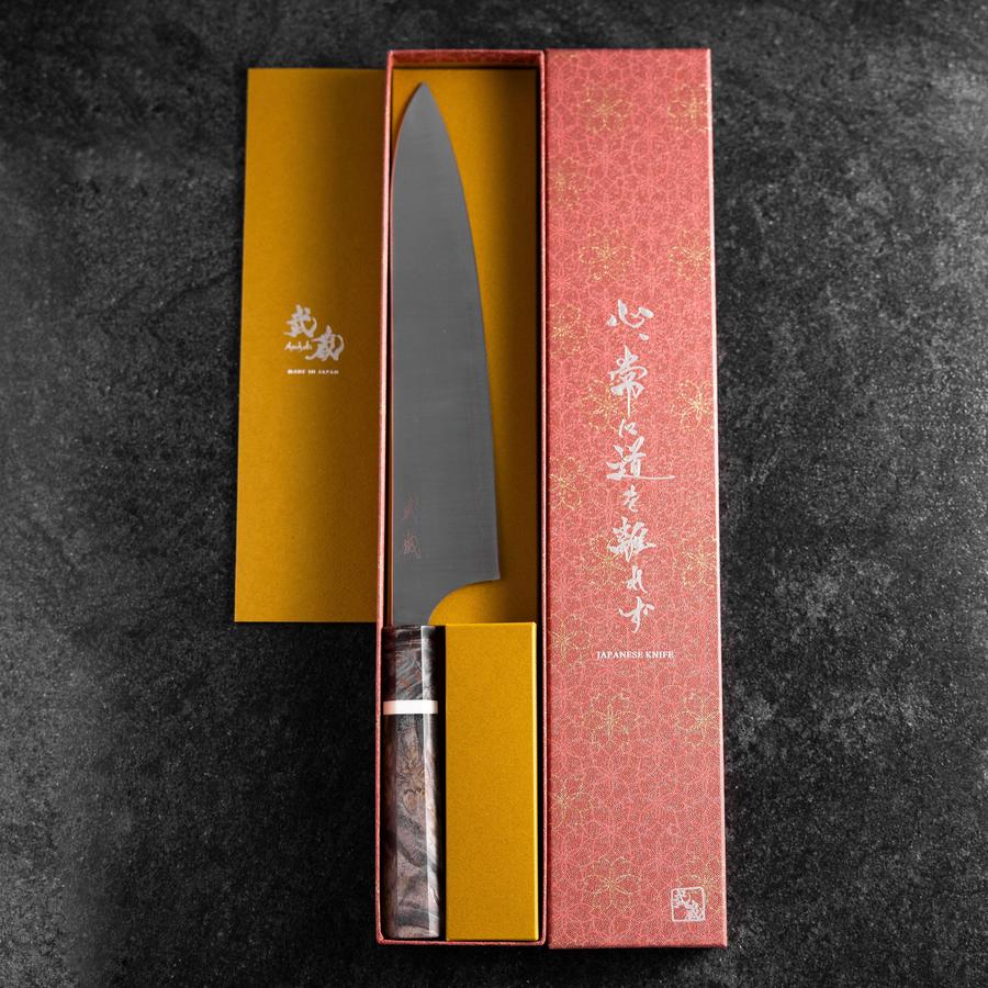 Gyuto Blue Super Poliert Ahornholz Griff 240mm - Image 8