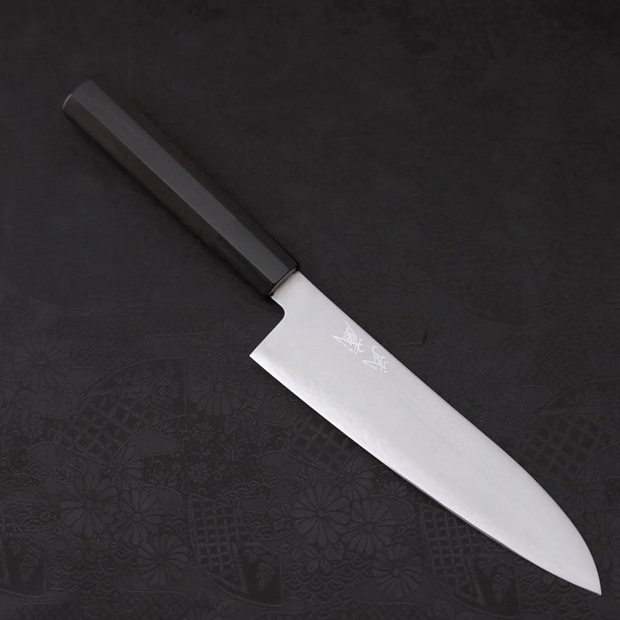 Gyuto HAP-40 Poliert Büffelhorn und Ebenholz Griff 180mm