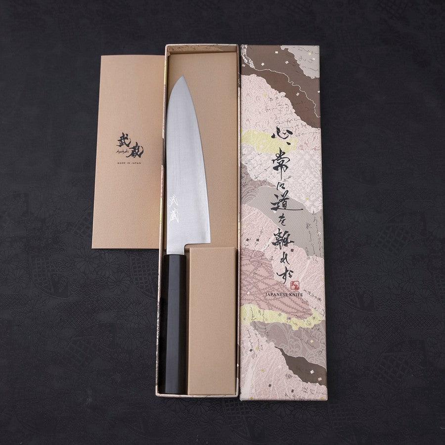 Gyuto HAP-40 Poliert Büffelhorn und Ebenholz Griff 180mm - Image 8