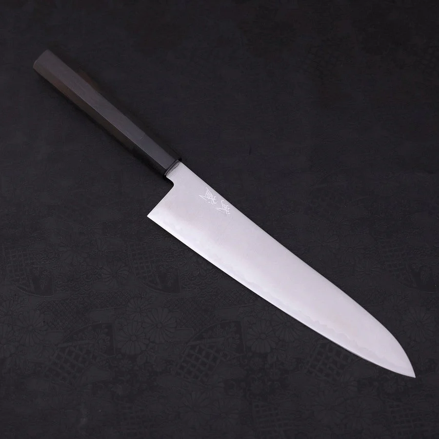 Gyuto HAP-40 Poliert Büffelhorn und Ebenholz Griff 240mm