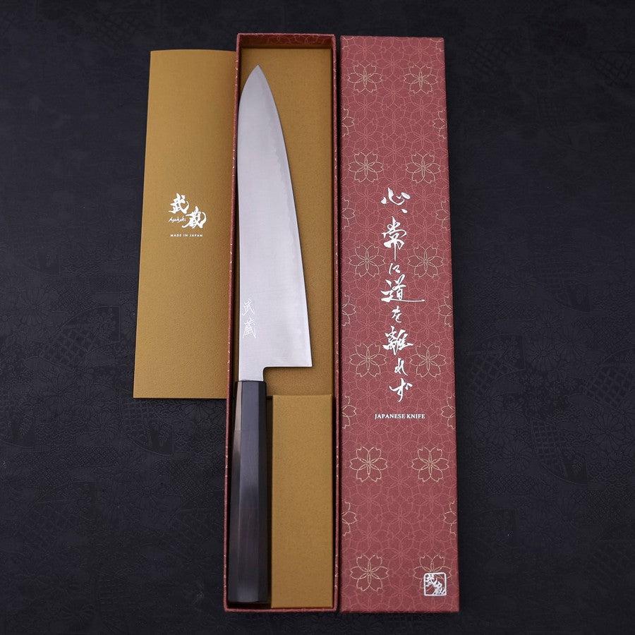Gyuto HAP-40 Poliert Büffelhorn und Ebenholz Griff 240mm - Image 8