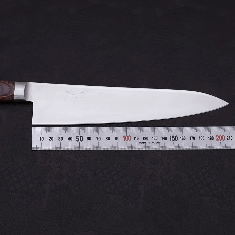 Gyuto AUS-8 Poliert Westlicher Mahagoniholz Griff 210mm - Image 7