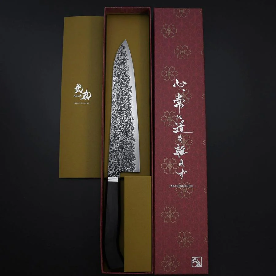 Gyuto SG-2 Kurozome Nickel Damast Westlicher Ebenholz Griff 210mm - Image 7