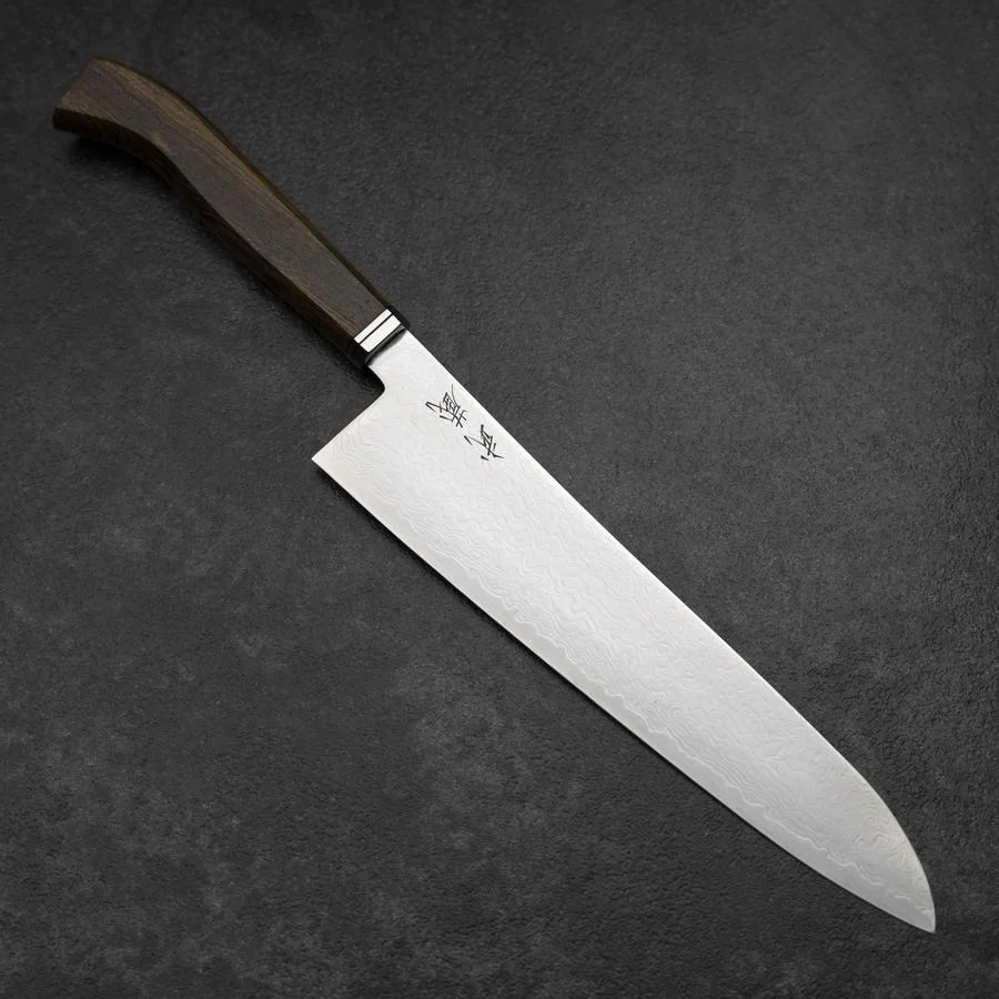 Gyuto SG-2 Damast Goldenener Ebenholz Griff 240mm