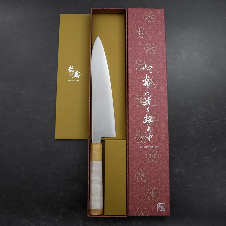 Gyuto SG-2 Poliert Gelber Ahornholz Griff 210mm - Image 8