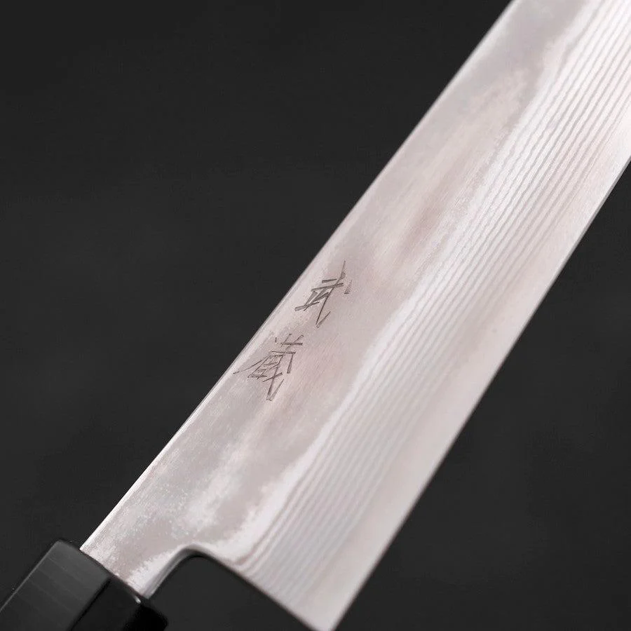 Gyuto Silver Steel #3 Damast Büffelhorn und Wenge Griff 210mm - Image 3
