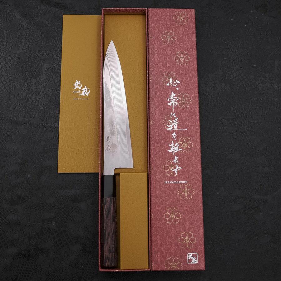 Gyuto Silver Steel #3 Damast Büffelhorn und Wenge Griff 210mm - Image 8