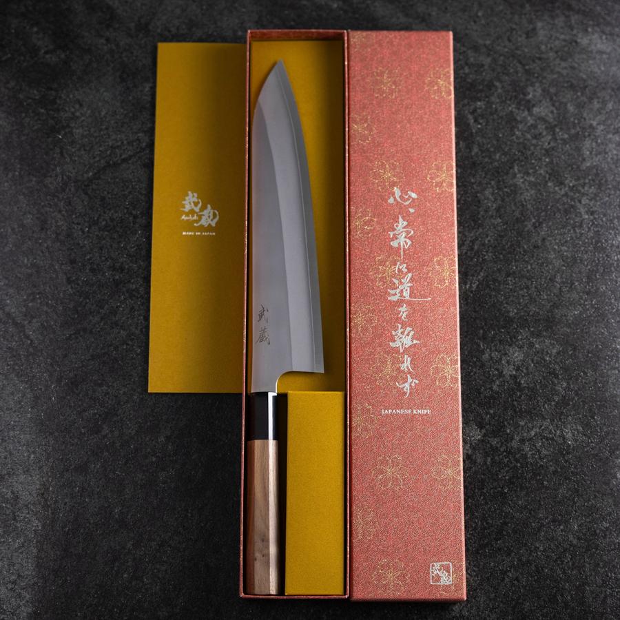Gyuto Silver Steel #3 Kasumi Büffelhorn und Walnussholz Griff 240mm - Image 8
