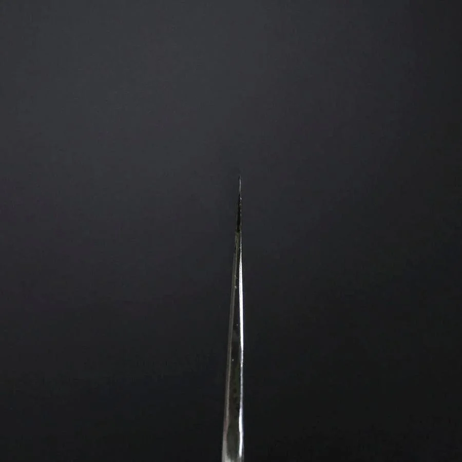 Gyuto Silver Steel #3 Kagami Honyaki Büffelhorn und Ebenholz Griff 240mm - Image 4