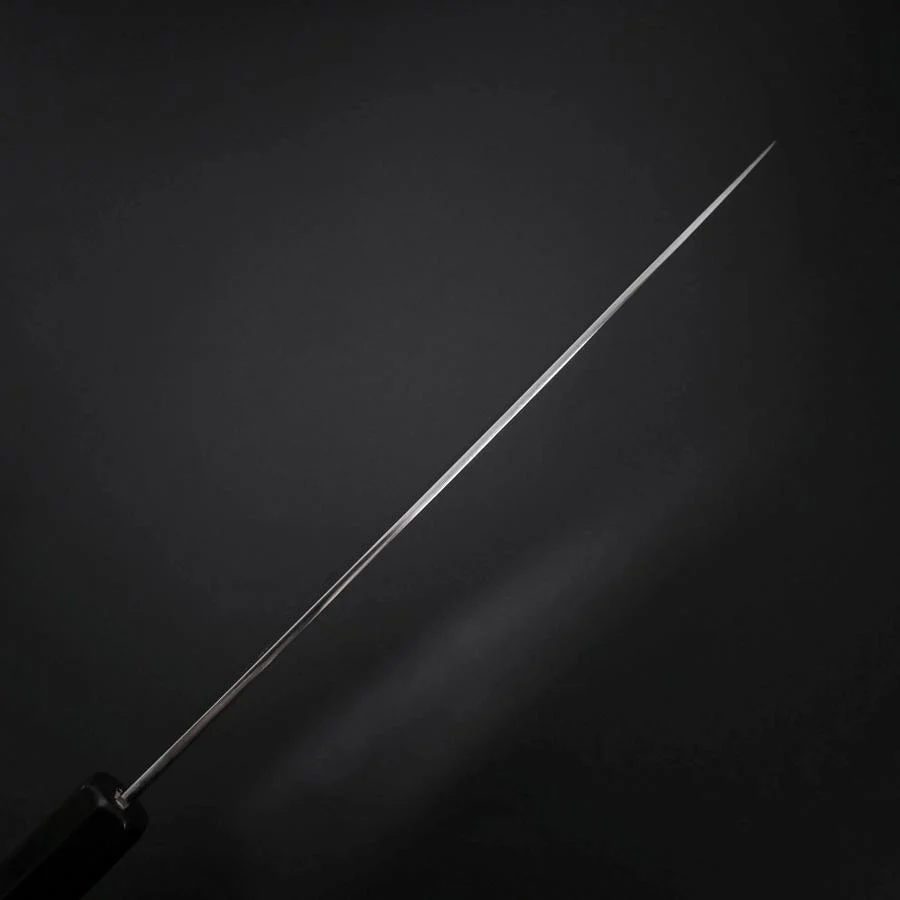Gyuto Silver Steel #3 Kagami Honyaki Büffelhorn und Ebenholz Griff 240mm - Image 5
