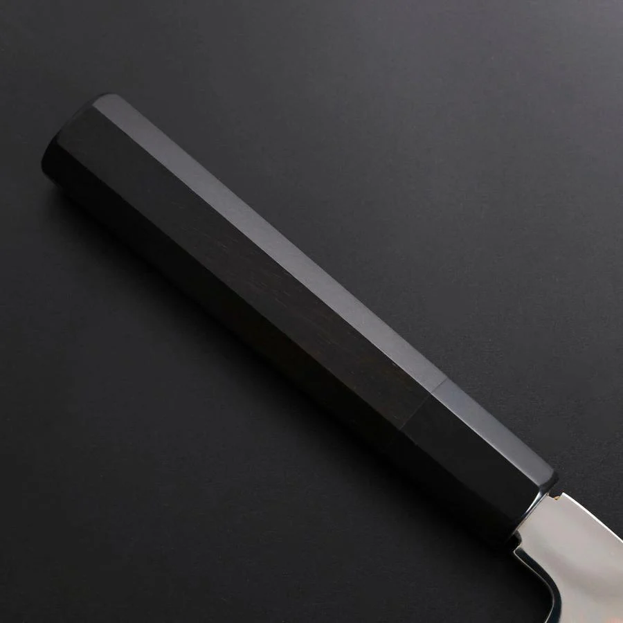 Gyuto Silver Steel #3 Kagami Honyaki Büffelhorn und Ebenholz Griff 240mm - Image 6