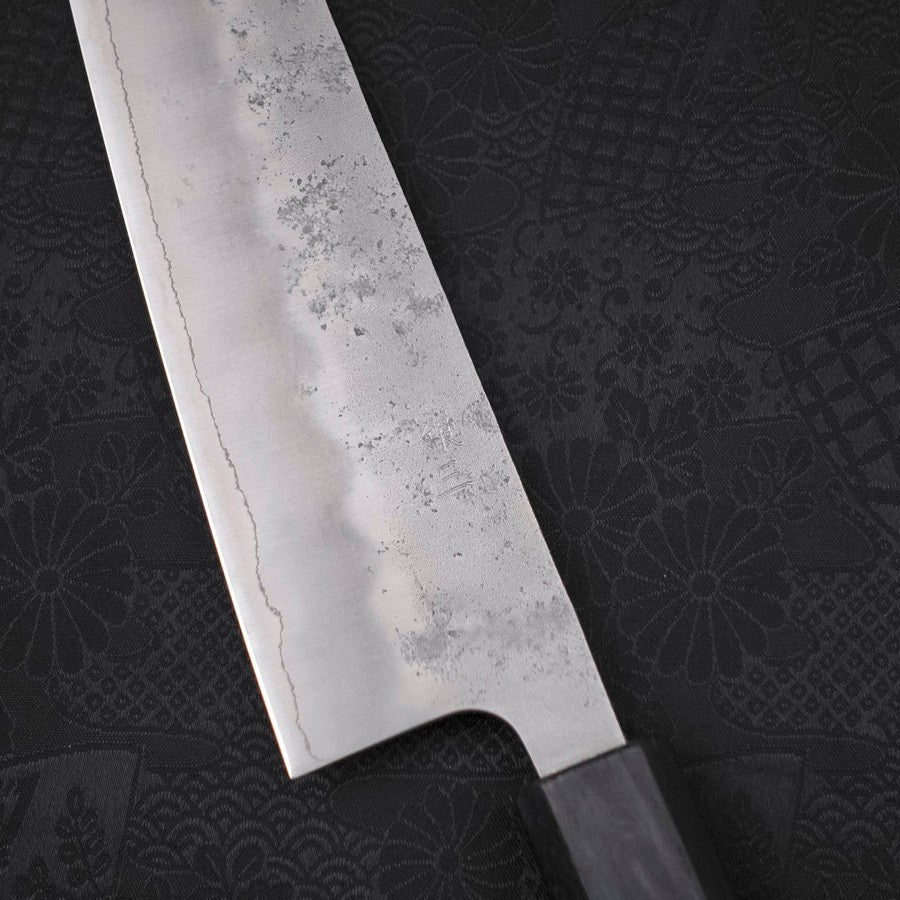 Gyuto Silver Steel #3 Nashiji Dunkelblauer Urushi Griff 210mm - Image 3