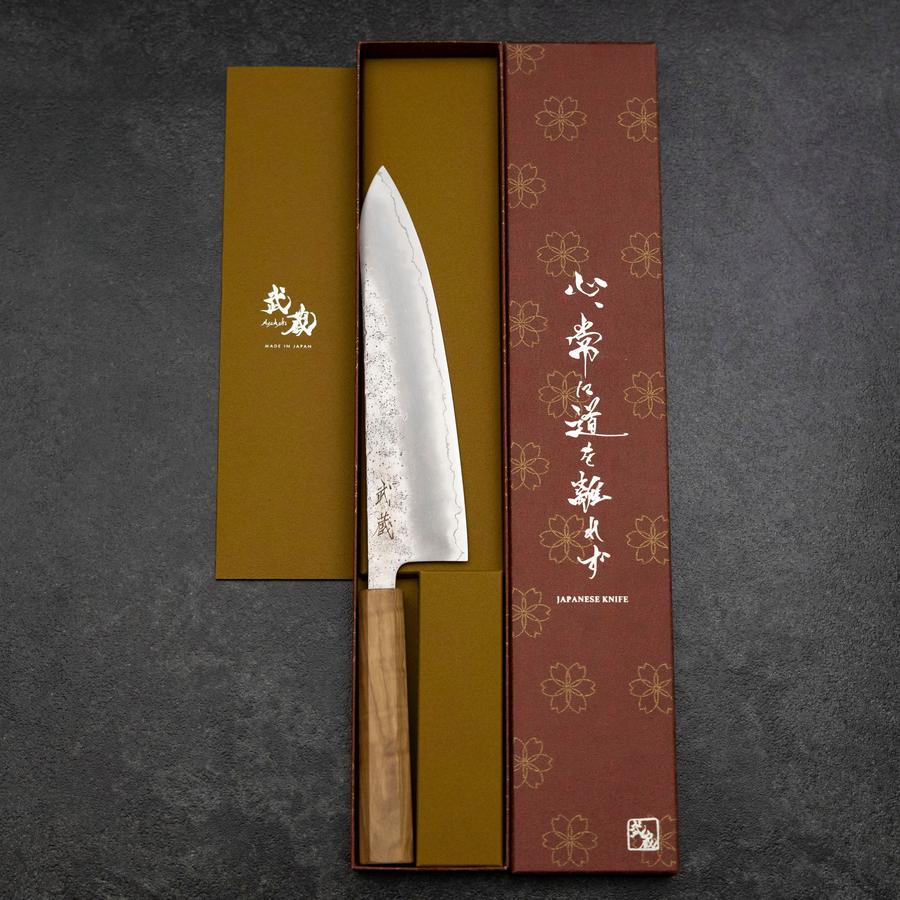 Gyuto Silver Steel #3 Nashiji Olivenholz Griff 210mm - Image 8