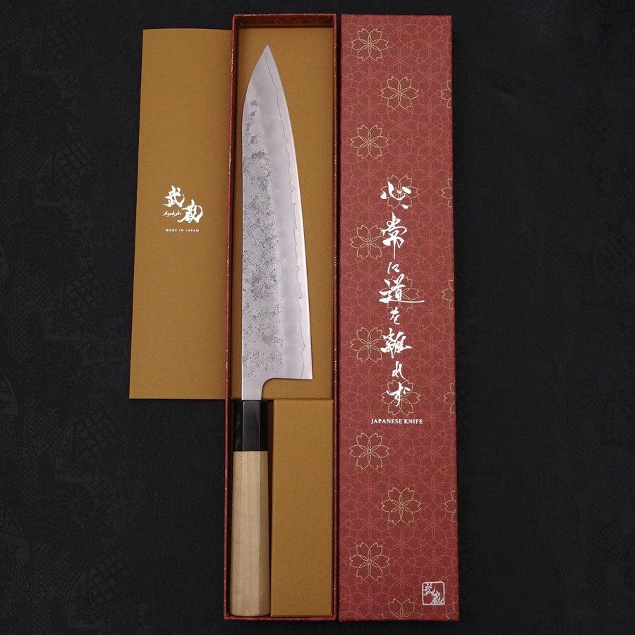 Gyuto Silver Steel #3 Nashiji Büffelhorn und Magnolienholz Griff 240mm - Image 8