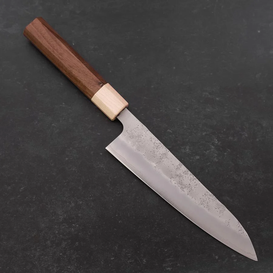 Gyuto Silver Steel #3 Nashiji Walnuss- und Ahornholz Griff 180mm