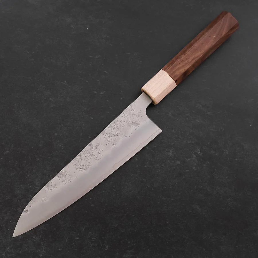Gyuto Silver Steel #3 Nashiji Walnuss- und Ahornholz Griff 180mm - Image 2