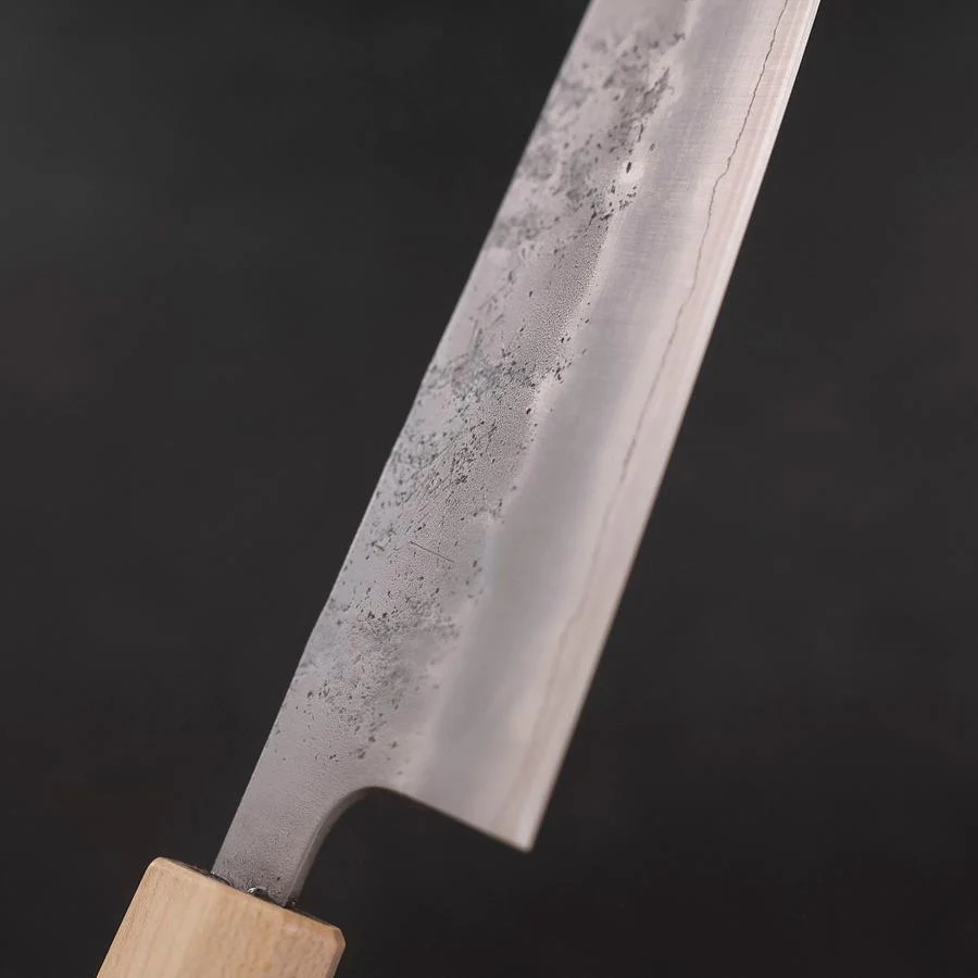Gyuto Silver Steel #3 Nashiji Walnuss- und Ahornholz Griff 180mm - Image 3