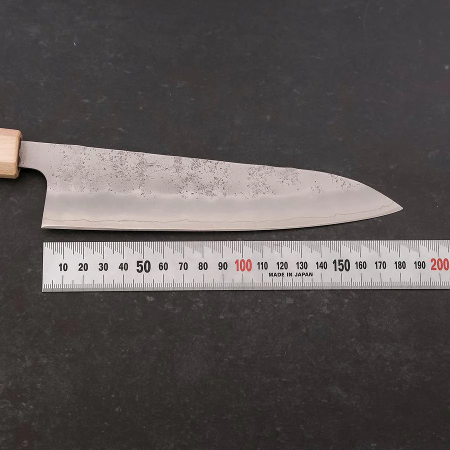 Gyuto Silver Steel #3 Nashiji Walnuss- und Ahornholz Griff 180mm - Image 7