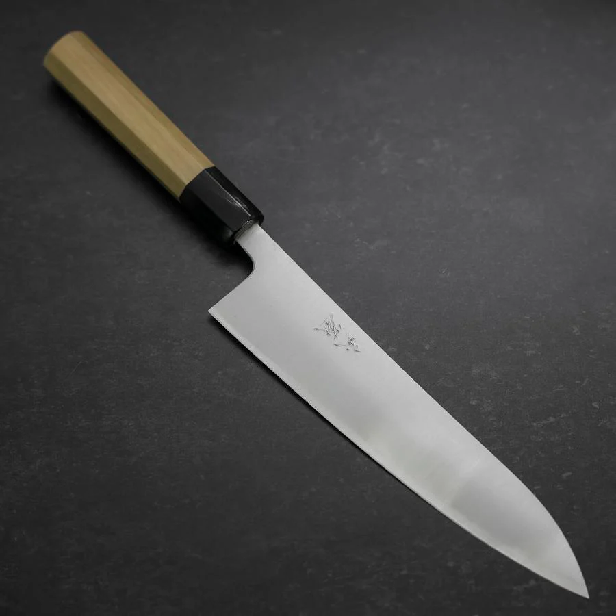 Gyuto Silver Steel #3 Poliert Büffelhorn und Magnolienholz Griff 210mm