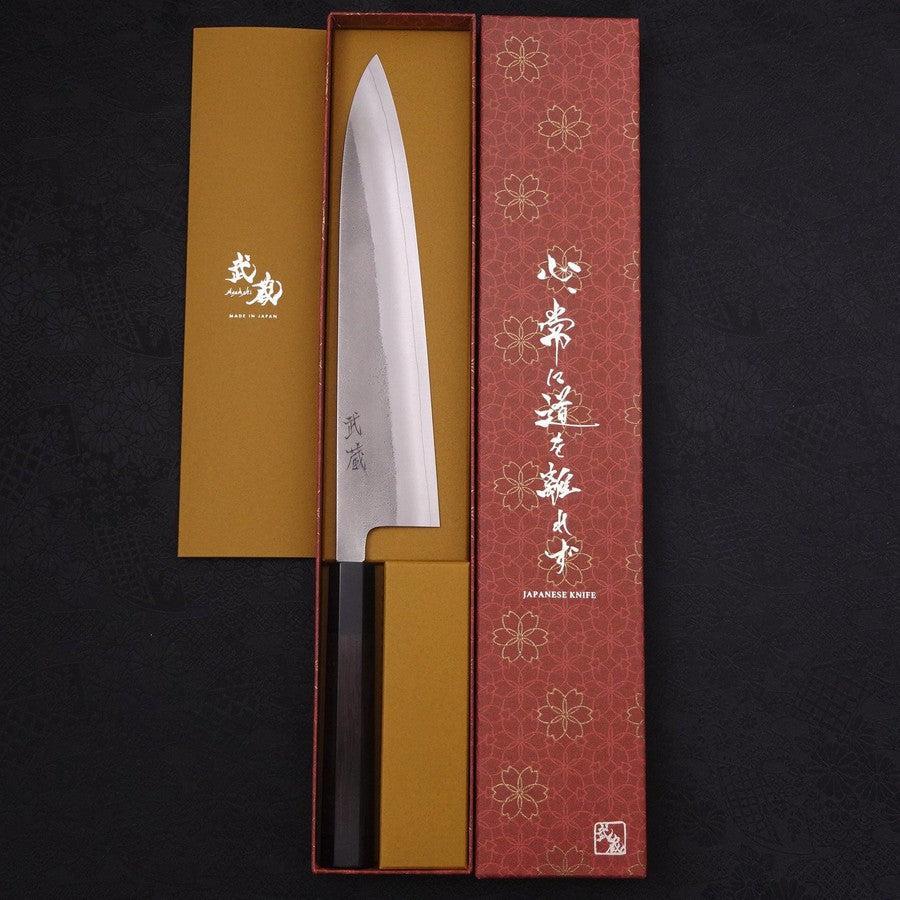 Gyuto SKD11 Nashiji Büffelhorn und Ebenholz Griff 240mm - Image 8