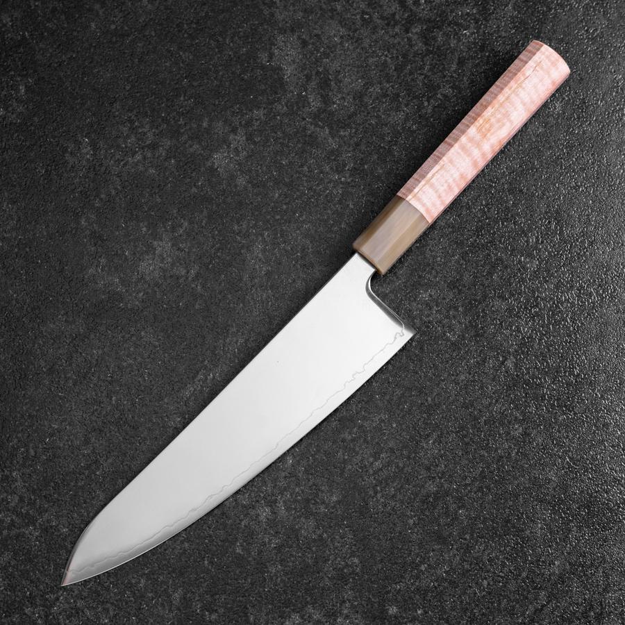 Gyuto SLD Kagami Hell-Rosa Büffelhorn und Ahornholz Griff 210mm - Image 2