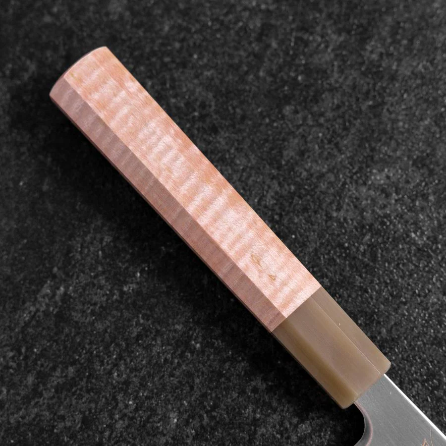 Gyuto SLD Kagami Hell-Rosa Büffelhorn und Ahornholz Griff 210mm - Image 6