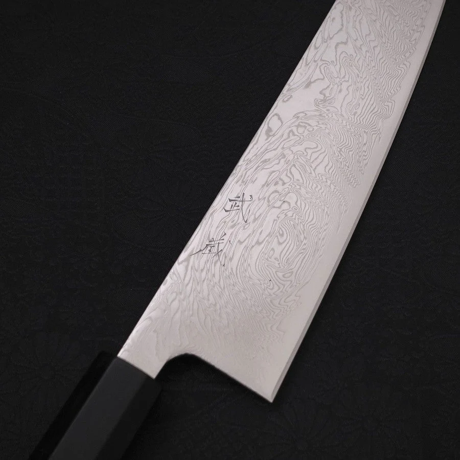 Gyuto SLD Wellen-Nickel Damast Büffelhorn und Ebenholz Griff 210mm - Image 3