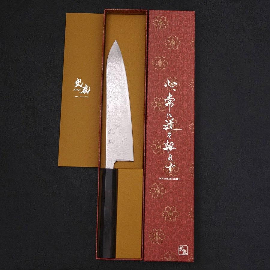 Gyuto SLD Wellen-Nickel Damast Büffelhorn und Ebenholz Griff 210mm - Image 8