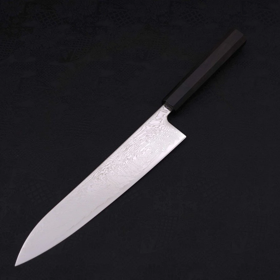 Gyuto SLD Wellen-Nickel Damast Büffelhorn und Ebenholz Griff 240mm - Image 2