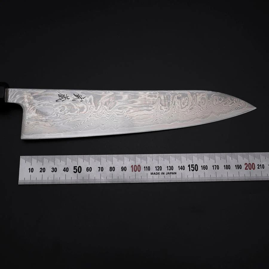 Gyuto SLD Wellen Nickel Damast Büffelhorn und Magnolienholz Griff 210mm - Image 7